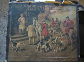 Vintage Store Display Box For Ladies Gloves With Hunt Scene by T. J. Slaughter - £37.97 GBP