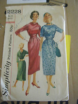 Vintage 1950&#39;s Simplicity 2228 Dress &amp; Cummerbund Pattern - Size 13 Bust 33 - $20.44