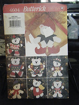 Butterick 4604 Christmas Bear Ornaments Pattern - £6.12 GBP
