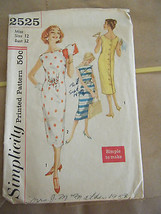 Vintage 1950's Simplicity 2525 Misses Dresses Pattern - Size 12 Bust 32 - $13.35