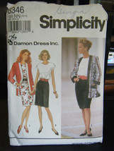 Simplicity 8346 Misses Dress & Unlined Jacket Pattern - Size 10/12/14 - $6.46