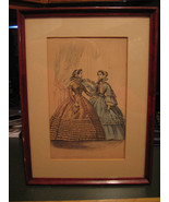 Antique Home Magazine 1859 Capewell &amp; Kimmel Framed &amp; Matted Fashion Print - $61.24
