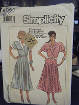 Simplicity 8060 Misses Dress Pattern - Size 10 Bust 32 1/2 - $8.22