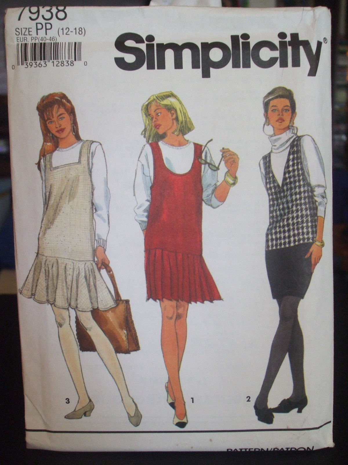 Simplicity 7938 Jumpers w/Neckline & Skirt Variations Pattern - Size 12-18 - £13.16 GBP