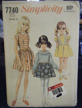Simplicity 7740 Girl&#39;s Dress Pattern - Size 6 Chest 25 - $9.72