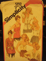 Simplicity 5352 Misses Set of Camisoles &amp; Unlined Jacket Pattern - Size 10 - $8.64