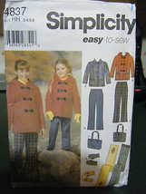 Simplicity 4837 Girl&#39;s Coat, Pants, Scarf, Mittens &amp; Bag Pattern - Size 3-6 - £6.35 GBP