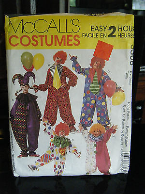 McCall's 3306 Adult's Clown Costume Pattern - Size XS (Chest 29 1/2" -30 1/2") - $7.12