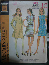 Vintage McCall&#39;s 2148 Misses Dress Pattern - Size 12 Bust 34 - £6.89 GBP