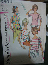 McCall's 5804 Misses Set of Blouses Pattern - Size 10 Bust 31 - £8.72 GBP