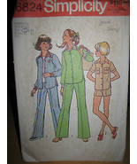 Vintage Simplicity #6824 Girl&#39;s Shirt/Pants/Shorts Pattern - Size 12 - £5.57 GBP