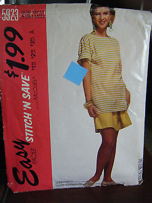 Vintage McCalls Stitch'n Save 5923 Misses T-Shirt & Shorts Pattern - Sizes S & M - £4.79 GBP