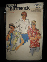 Vintage Butterick #6015 Men&#39;s Shirt Pattern - Size 36 - £5.61 GBP