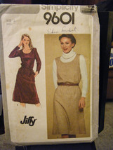 Vintage Simplicity 9601 Misses Jiffy Pullover Dress or Jumper Pattern - Size 12 - £5.90 GBP