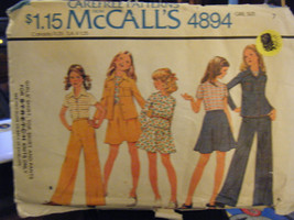 Vintage McCall&#39;s 4894 Girl&#39;s Shirt, Top, Skirt &amp; Pants - Size 7 - $8.11