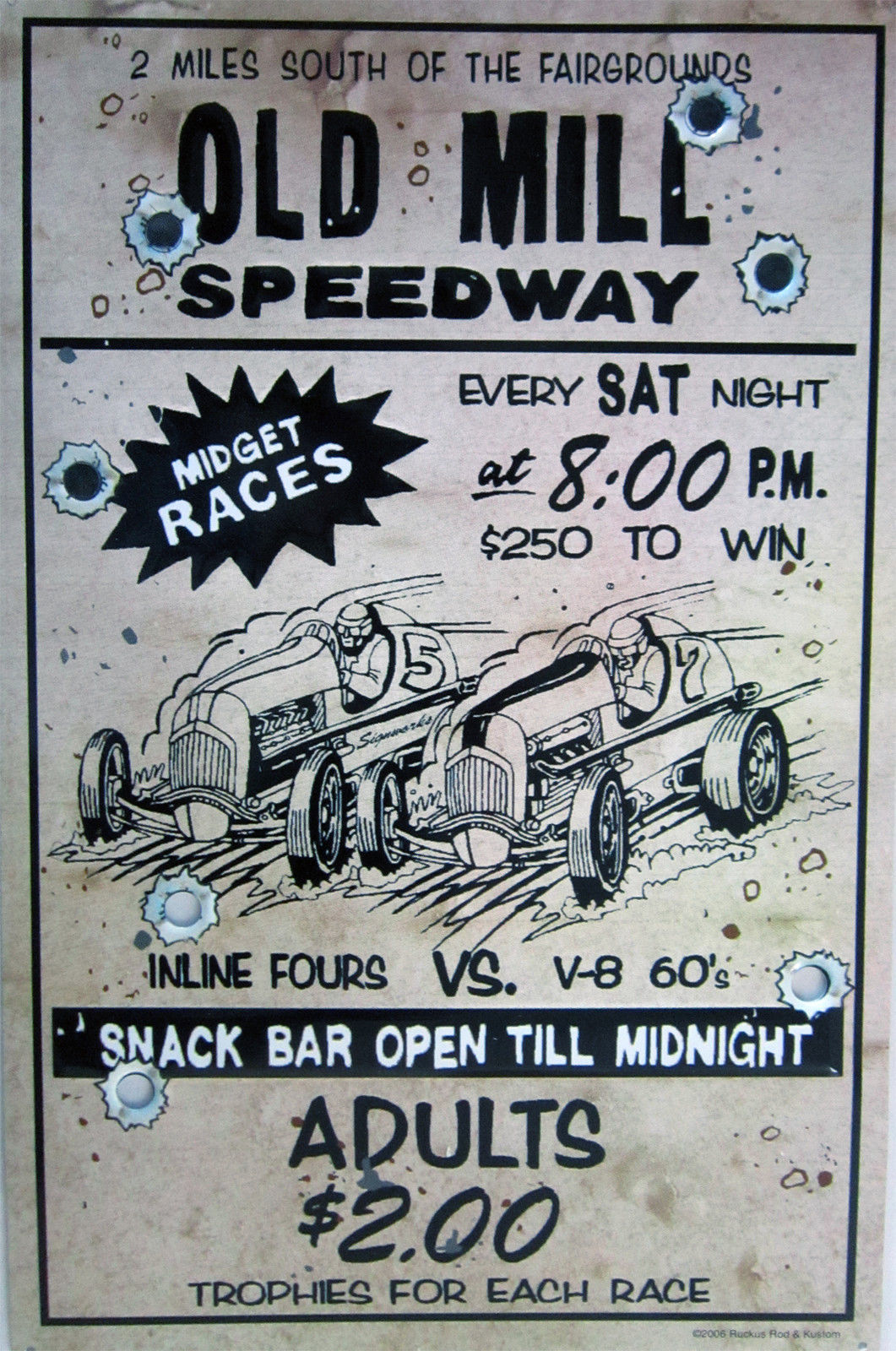Primary image for Old Mill Speedway Metal Sign
