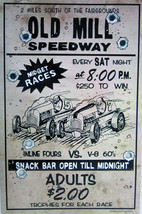 Old Mill Speedway Metal Sign - $19.95