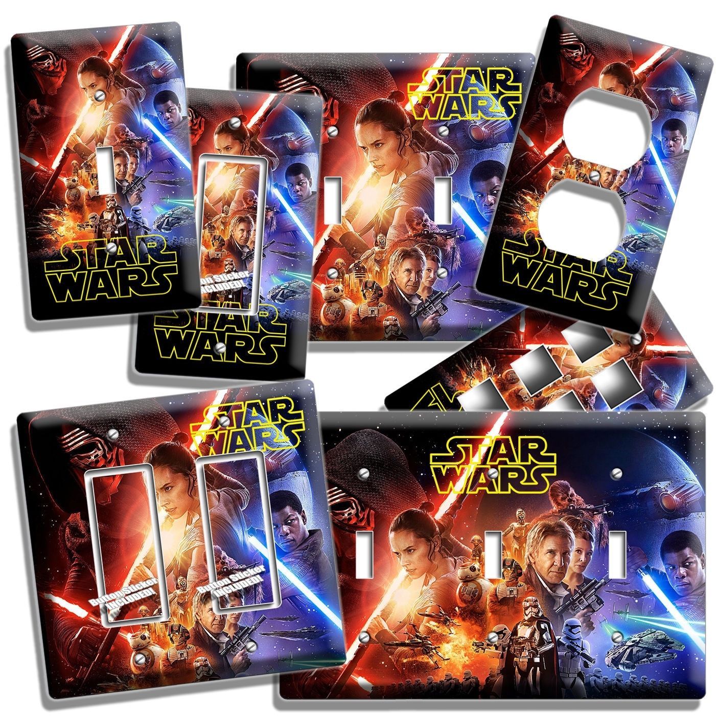 STAR WARS THE FORCE AWAKEN JEDI REBELS LIGHT SWITCH OUTLET WALL PLATE ROOM DECOR