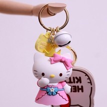 New! Vintage Sanrio Hello Kitty Dress 3D Figure Key ring/key Ring Hanbok Vtg - £62.11 GBP