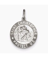 SAINT CHRISTOPHER MEDAL PENDANT REAL SOLID .925 STERLING SILVER - £49.87 GBP