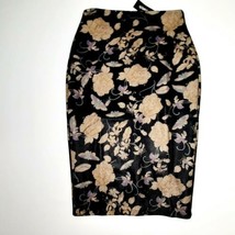 ECI New York Women&#39;s Skirt Size 2 Black Floral Textured A26 - $16.82