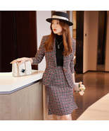 Houndstooth Suits Women Autumn Fashion Temperament Business Slim Blazer ... - £81.88 GBP