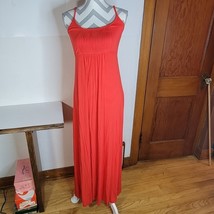 Calvin Klein Pin tucked Spaghetti strap knit maxi dress Red size 6 - £19.08 GBP
