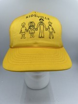 Vtg Trucker Hat 90&#39;s Kidsville Park Yellow Kids Family Snapback Rope Texas - £8.70 GBP