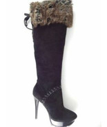 GUESS Marciano Women High Class Fashion Boots Black Suede Over the Knee ... - $1,880.76 MXN