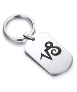 Stainless Steel Astrology Capricorn (Sea Goat) Sign Dog Tag Keychain - £8.01 GBP