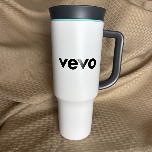 VEVO Owala 40oz Stainless Steel Tumbler w Handle &amp; Straw White Gray NEW ... - $49.99