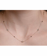 Clover Necklace 14K Gold-Mother of Pearl Onyx Necklace-Minimal Lucky Nec... - $8,094.00 MXN