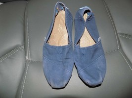 ‘TOMS&#39; Blue Slip On Canvas Classic Flats Size W8 Women&#39;s - £17.45 GBP