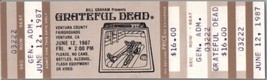 Grateful Dead Mail Away Untorn Ticket Stub Juin 12 1987 Ventura California - £64.08 GBP