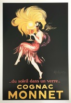 Cognac Monnet Sunset In A Glass Girl Kiss French Cappiello Vintage Poster Repro - $39.98