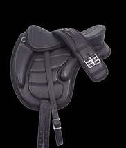 Handmade English Horse Saddle Premium synthetic TACK Set Bridle REINS Breastplat - £145.29 GBP