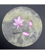 Marble Stone Single Replacement Coaster Mother Of Pearl Floral Inlay Pin... - £9.54 GBP