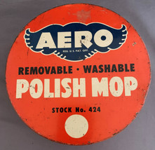 40s Round Vintage Tin Aero Polish Mop Metal Container Boye-Midway Inc. - $4.00