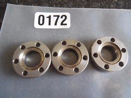 QTY 3 Varian Stainless Steel Open Flange 1/4&quot; Thick - £35.93 GBP