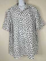 Asos Design White Animal Print Shirt Button Up Short Sleeve Mens 4XL Polyester - £8.76 GBP