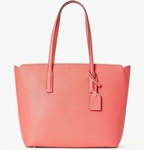 Kate Spade Margaux Pink Leather Large Tote PXRUA226 Peach Melba NWT $298 MSRP FS - £117.63 GBP