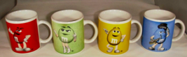 4 M &amp;M Mug Cup Set  Red Yellow Blue Green Collectible Mint - £15.85 GBP
