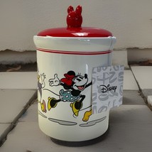 Disney Classic Characters Ceramic Cookie Jar with Lid Red Mickey Ears - $26.77