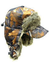 Camouflage Camo Trooper Brown RealTree Faux Visor Hat Winter Cap Hunting - £8.69 GBP