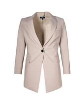 Theory Etiennette Melange Single Breasted Blazer In Wool Women Beige Xxs - $187.15