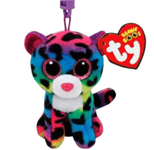 Ty Beanie Boos Dotty Rainbow Leopard Clip Keyring Keychain Plush Mini 3 Inch Toy - £11.25 GBP