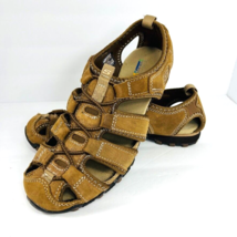 Skechers Leather  Sandal Size 7.5 Brown Flat Walking Outdoor Hiking Shoe 45865 - £40.08 GBP