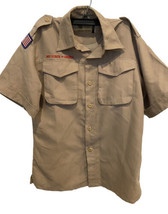 Boy Scouts Khaki Short Sleeve Uniform Shirt Youth Large - £21.29 GBP