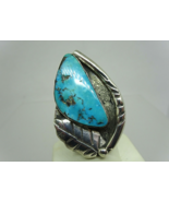 Southwestern Sterling Silver Turquoise Navajo Style Statement Ring, Size... - £71.05 GBP