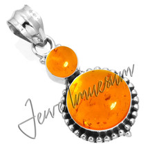 Online Jewelry Stores Free Shipping Amber Pendant Fine Sterling Silver 925 - £25.65 GBP